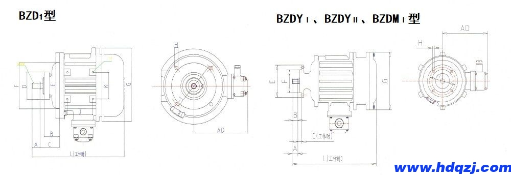 BZDⅠ、BZDYⅠ、BZDYⅡ、BZDMⅠ隔爆型錐形轉(zhuǎn)子三相異步電動機(jī)外形尺寸圖.jpg